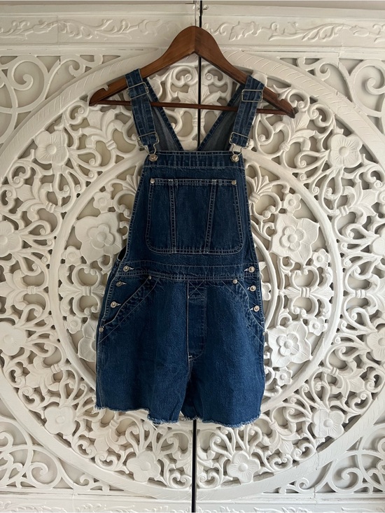 Levi's Pants - Levi’s SilverTab Denim Shortalls Distressed Overall Shorts Medium